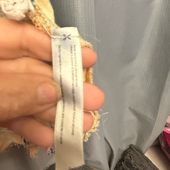 Free People Yellow Grunge Plaid Button Down Shirt Tunic raw hem👠 - Picture 6 of 11